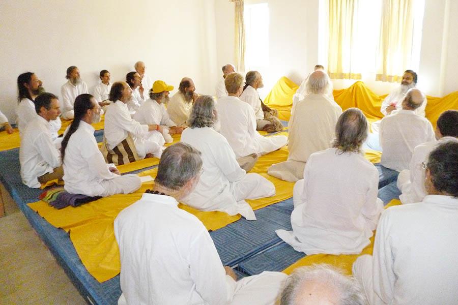 Brahmachari Girish Ji meeting with Purusha Group at Brahmsthan of India Feb. 2015.